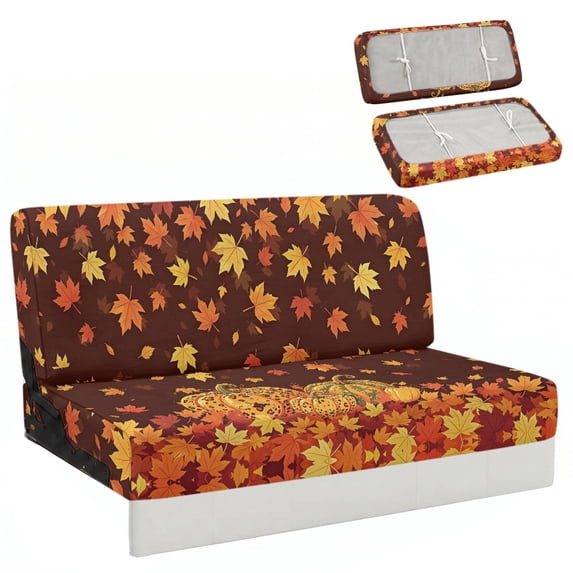 POLERO Autumn Stretch 2 Piece RV Jackknife Sofa Cover, Washable Furniture Protector Compatible with Travel Trailers, Motorhomes and Campers
