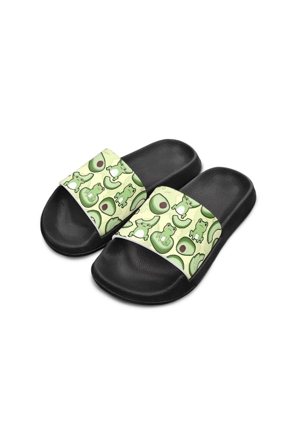 Avocado Frog Sandals House Slides for Children's Cozy Cartoon Soft Cushioned Non-Slip Beach Pool Bathroom Lightweight Open Toe