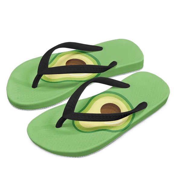 POLERO Avocado Print Flip Flops Girls Sandals Boys Unisex Summer Beach Non Slip Little/Big Kid Outdoor & Intdoor Size 1