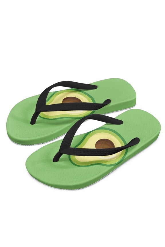 Avocado Print Flip Flops Girls Sandals Boys Unisex Summer Beach Non Slip Little/Big Kid Outdoor & Intdoor Size 1
