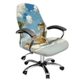 thumbnail image 1 of POLERO Beach Giraffe Print Stretch All-in-One High Back Computer Chair Cover, Removable Brushed Elastic Fabric Office Chair Cover for Home Office, 1 of 7
