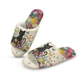 thumbnail image 1 of POLERO Black Cat Floral Print Indoor Slippers for Women Lightweight House Bedroom Open Toe Slide Slipper Shoes Comfy Trendy Gift Slippers, Size 12-13, 1 of 7