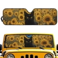 thumbnail image 1 of POLERO Black Cat Sunflower Car Windshield Sun Shade, Universal Car Sunshade for ORV Front Windshield, Blocks Heat and Sun Foldable 52.95x16.14 Inch, 1 of 7