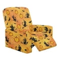thumbnail image 1 of POLERO Black Cat Witch Print 4 Pieces Stretch Recliner Covers, Halloween Decor Recliner Sofa Slipcover, Fitted Non Slip Reclining Slipcovers for Pets Kids, Soft Lazy Boy Chair Covers, 1 of 7