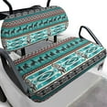 thumbnail image 1 of POLERO Blue Aztec Horse Print Golf Cart Seat Covers Universal Fit for Club Car Precedent Golf Cart Seats, Washable Front and Back Seat Cushion Cover, No Stapler Required, 1 of 8