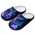 thumbnail image 1 of POLERO Blue Butterfly Floral Print Indoor Slippers for Women Lightweight House Bedroom Closed Toe Warm Slipper Shoes Trendy Gift Slippers, Size 4.5-5.5, 1 of 7