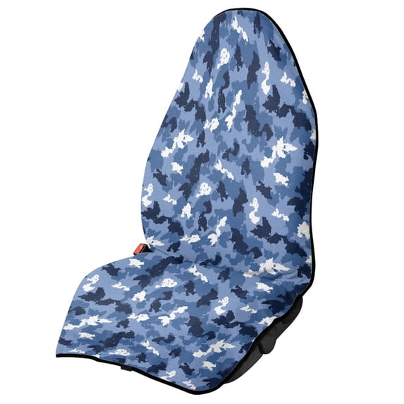 POLERO Blue Camouflage Car Seat Towel Cover Universal, Microfiber Terry Cloth Liner for Bucket Seat, Suitable for Vans Trucks and Daily Drivers