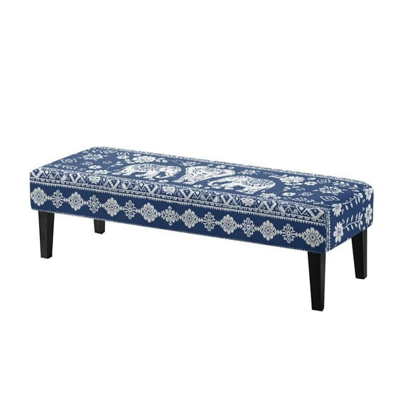 POLERO Bohemian Elephant Print Bench Covers Slipcover Boho Decor Stretch Bench Cushion Cover with Elastic Band Rectangle Chair Cover for Home Patio, Living Room