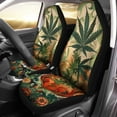 thumbnail image 1 of POLERO Bohemian Maple Leaves Print Car Seat Covers 2 Piece Set Front Seat Protector Case for Mens Anti-Slip Waterproof Cars Cushion Covers Fit Most Vehicle/Cars/Sedan/Truck, 1 of 7