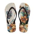 thumbnail image 1 of POLERO Boho Blossom Butterfly Flip Flops for Women Shower Yoga Mat Comfy Footbed Non Slip Summer Beach Sandals, 1 of 7