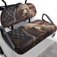 thumbnail image 1 of POLERO Brown Bear Golf Seat Covers for Cart Universal Fit Club Car Precedent American Flag Print Breathable Golf Cart Bench Seat Covers Washable Fashion Accessories, 1 of 8