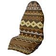 thumbnail image 1 of POLERO Brown Geometric Stripe Terry Cloth Car Seat Cover, Waterproof Stain Resistant Sweat Protector, Universal Fit for Sedan SUVs Cars, 1 of 7