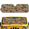 thumbnail image 1 of POLERO Brown Mushroom Butterfly Print Car Windshield Sun Shade Block UV Rays Universal Sun Visor Protector for Car,ORV Accordion Folding Sunshade Keep Vehicle Cool, 1 of 7