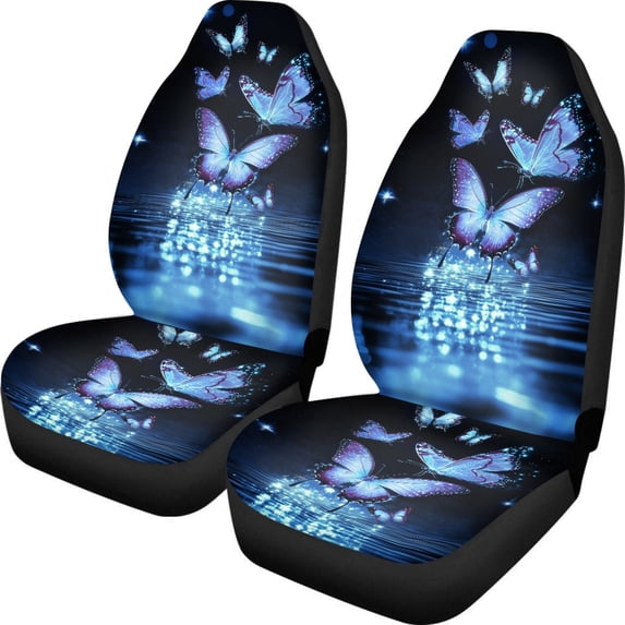 POLERO Butterfly Pattern Front Seat Cover for Women, 2pc Vehicle Seat Covers Thick Durable Car Seat Covers Front Set
