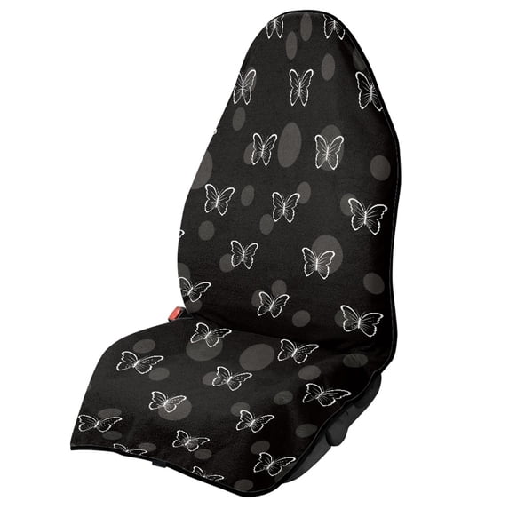 POLERO Car Front Car Seat Towel Cover Towel Seat Cover Warp Kitted Terry Cloth, Compatible with Truck Seat Van, for SUV Sedan Vans Cars, Butterfly Water Splash Print