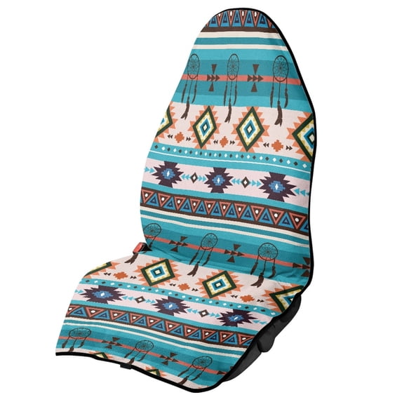 POLERO Car Seat Cover Protector Soft, Compatible with Van Automotive, Car Seat Towel Cover Fit for SUVs Cars(Southwestern Tribal Pattern 1 Pack)