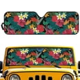 thumbnail image 1 of POLERO Car Windshield Sunshade Hawaii Flower Palm Leaves, Blocks Sun Visor Protector Foldable Sun Shield Keep Your Vehicle Cool, Fits Windshields of Car Off-road Vehicle, 1 of 7