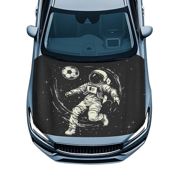 POLERO Cars Accessories Car Hood Cover for Van Trucks Pickup, Automotive Accessories Swimsuit Fabric Astronaut Soccer Space Car Engine Hood Protector