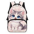thumbnail image 1 of POLERO Cat Paws Hearts Design Adjustable Shoulder Strap School Backpack, Polyester Material Large Capacity Side Pocket Travel Backpacks for Hiking, 1 of 10
