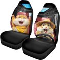 thumbnail image 1 of POLERO Cheerful Hamster Polyester Front Seat Cover Soft, Elastic Car Seat Covers for Women, Full Set of 2 Vehicle Seat Covers, 1 of 12