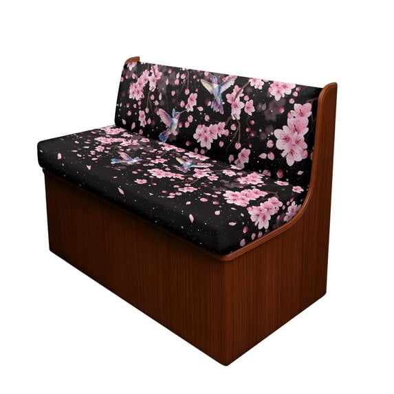 POLERO Cherry Blossom & Hummingbird Print Backrest and Seat Covers Stretch, Suitable for RV Camper, RV Dinette Cushion Covers for Sofa RV Sofa 4 Pieces