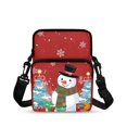 thumbnail image 1 of POLERO Christmas Cross Body Bags Snowman Theme 2 Zippers Crossbody Wallet for Travel, Stretch Polyester with Compartments Cell Phone Pouch, 1 of 7