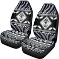 thumbnail image 1 of POLERO Comfortable Vehicle Seat Covers for SUV, Decorative Breathable Front Seat Cover Polyester Fabric Set of 2, Monochrome Geometric Pattern, 1 of 13