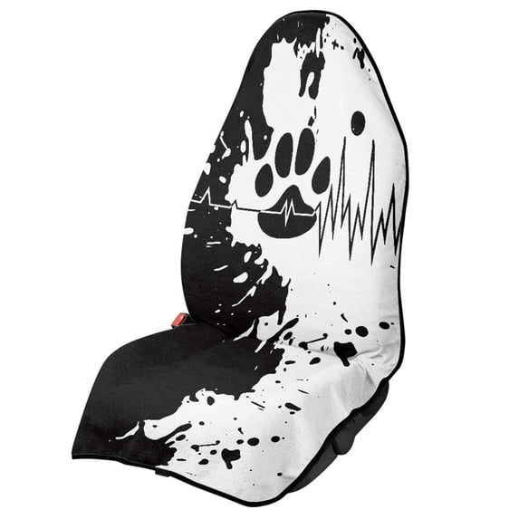 POLERO Cooling Sweat Carseat Protector Waterproof Microfiber Towel, Compatible with Truck Seat Van, for SUVs Trucks Sedans, Dog Paw Heartbeat Theme