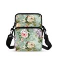 thumbnail image 1 of POLERO Crossbody Bags Vintage Floral Design Portable Crossbody Purse for Running, Polyester Double Deck Shoulder Bags, 1 of 7