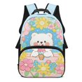 thumbnail image 1 of POLERO Cute Bear Ice Cream Print 17 Inches Backpack for Boys, Polyester Large Capacity Lightweight School Backpack for Camping, 1 of 10