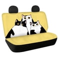thumbnail image 1 of POLERO Cute Black White Cats Rear Bench Seat Covers, 2 Piece Non-Slip Waterproof Back Seat Covers for SUV, Truck and Van, 1 of 4