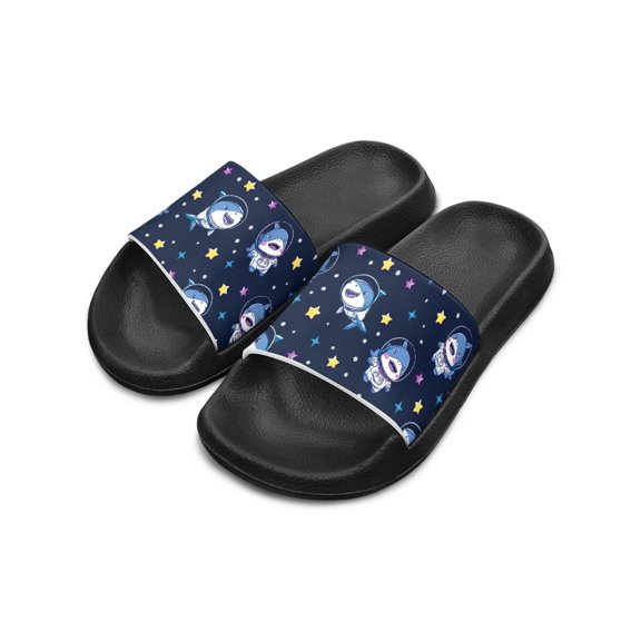 POLERO Cute Cartoon Astronaut Shark Slide Sandals - Non-Slip Lightweight EVA Slippers for Boys & Girls | Summer Beach Pool Bathroom Essentials