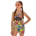 thumbnail image 1 of POLERO Cute Cartoon Dachshund Floral One-Piece Swimsuit with Mesh Cover Up - Quick Dry, Adjustable Straps for Teen Girls Beach & Pool Days, 1 of 10