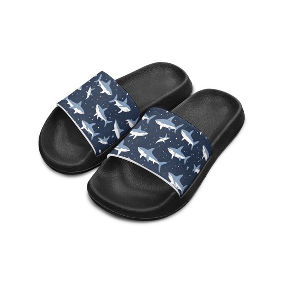 POLERO Cute Cartoon Shark Kids Slide Sandals - Non-Slip Lightweight EVA Slides for Beach, Pool & Indoor Use - Summer Essentials for Boys & Girls