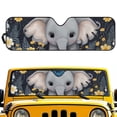 thumbnail image 1 of POLERO Cute Elephant Windshield Sun Shade for Car Off-road Vehicle SUV Truck (52.95x16.14 Inches), Sun Shade Windshield, Shades for Windows, Protector Blocks UV, Funny Car Decor, 1 of 7