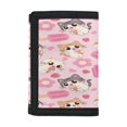 thumbnail image 1 of POLERO Cute Kitten Ice Cream Pattern Slim Cardholder Wallets, Polyester Trifold Purse Portable Children's Wallet for Outdoor Sports Travel, 1 of 7