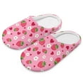 thumbnail image 1 of POLERO Cute Pink Strawberry Print House Slippers for Woman with Arch Support Comfortable Cotton Indoor Slippers Slip on Closed Toe Home Shoes, Size 7.5-8.5, 1 of 7