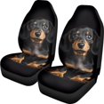thumbnail image 1 of POLERO Dachshund Pattern Polyester Vehicle Seat Covers Breathable, Soft Front Seat Cover for Women, 2 Pcs Car Seat Covers, 1 of 8