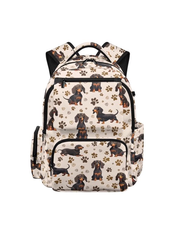 Dachshund School Backpack for Girls 10-12 Large Capacity Kids Schoolbag Elementary School Backpacks Lightweight Bookbag with Adjustable Strap