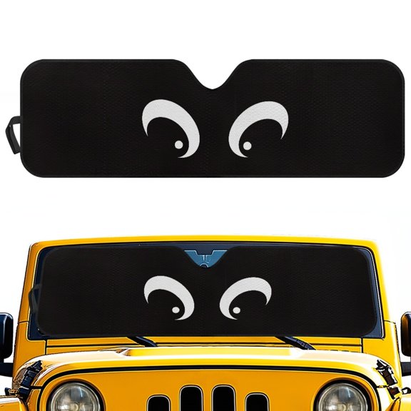 POLERO Daisy Face Windshield Sun Shade for Off-road Interior Auto Block UV Rays Keep Vehicle Cool Polyester Windshield Sun Shield