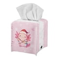 thumbnail image 1 of POLERO Decorative Car Tissue Holder, Pink Axolotl Square Tissue Box Cover PU Leather Facial Paper Case Organizer Dispenser for Bathroom, Vanity Countertop, Night Stands, Desk, 1 of 7