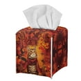 thumbnail image 1 of POLERO Decorative Tissue Box Cover Square with Maple Leaves Cat Tissue Box Holder Waterproof PU Leather Modern Facial Organizer for Bathroom/Car/Office Home Decor, 1 of 7