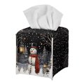 thumbnail image 1 of POLERO Decorative Tissue Box Cover Square with Winter Snowman Tissue Box Holder Waterproof PU Leather Modern Facial Organizer for Bathroom/Car/Office Home Decor, 1 of 7