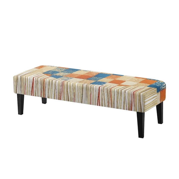 POLERO Faded Design Dining Room Bench Covers Slipcover, Stretch Bench Seat Cover Washable Rectangular Chair Cover Protector for Bedrooms, Living Rooms, Kitchens, Removable