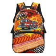 thumbnail image 1 of POLERO Fire Truck Graffiti Design 17 Inch Backpack for Kids, Polyester Large Capacity Front Zipper Pocket School Backpack for Work, 1 of 10