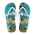 thumbnail image 1 of POLERO Flip Flops for Women Watercolor Hawaii Beach Arch Support Waterproof Shower Shoes for Daily Walking, 1 of 7