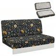 thumbnail image 1 of POLERO Floral Bee Print RV Jackknife Sofa Slipcover, 2 Piece Stretch Furniture Protector Fit for Motorhome Travel Trailer Camper, 1 of 6