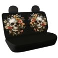 thumbnail image 1 of POLERO Floral Skull Car Back Seat Covers, Set of 2 Pieces Stretch Durable Seat Covers for Automotive Interior, 1 of 7