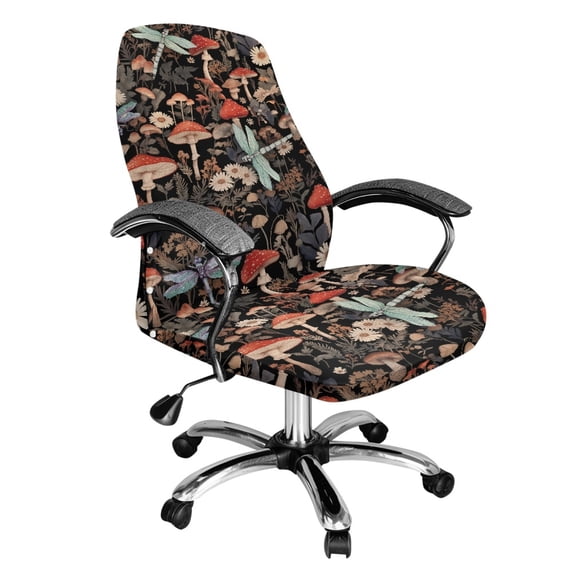 POLERO Forest Dragonfly Brown Office Rolling Chair Protector Slipcover Office Chair Seat Cover Stretch All-in-One Computer Office Chair Cover for Workspace