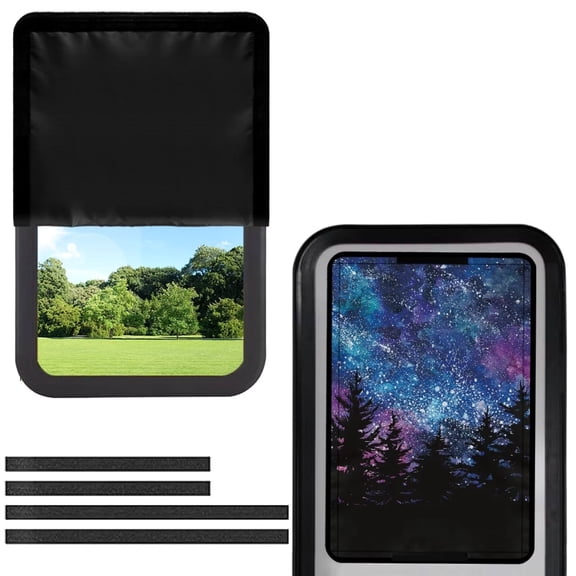 POLERO Forest Galaxy RV Door Window Shade Cover - Hook-and-Loop Fastening RV Blackout Window Cover, an-UV and Privacy Protection for Camper (17.3” x 26”)